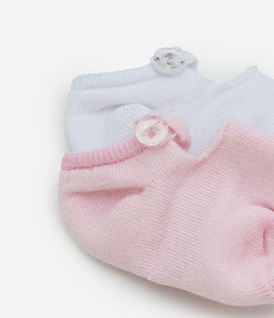 Kit 02 Medias Bebé Caña Corta con Detalle Zapatito – Talle 0 a 12 Meses 3