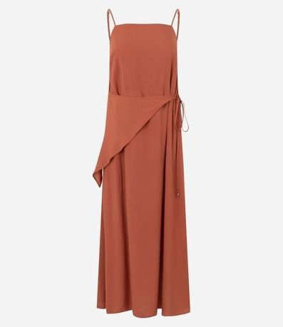 Vestido Largo Maquinetado con Pañuelo Desmontable 5