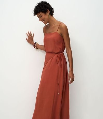 Vestido Largo Maquinetado con Pañuelo Desmontable 2