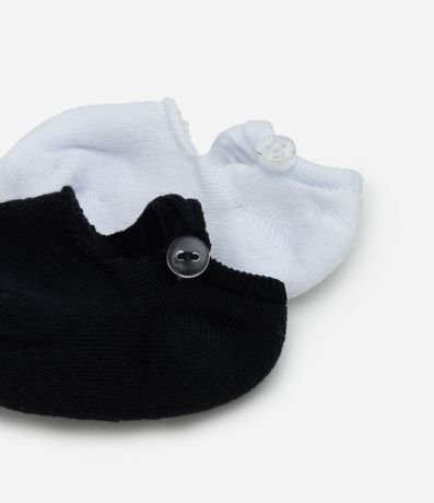Kit 02 Medias Bebé Caña Corta con Detalle Zapatito – Talle 0 a 12 Meses 3