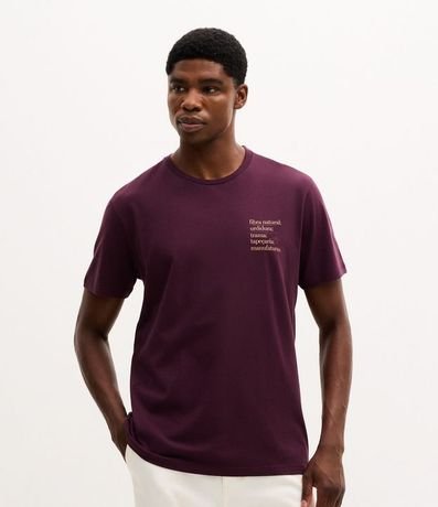 Remera Manga Corta en Algodón con Lettering Fibra Natural 1