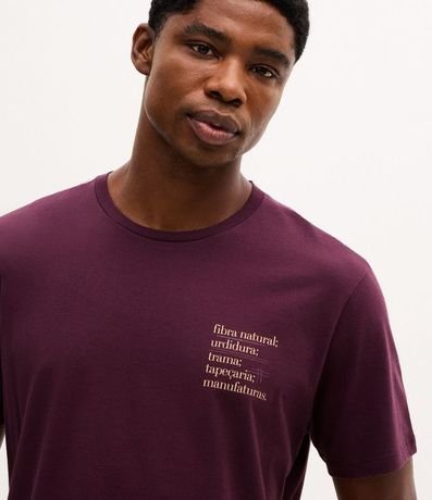 Remera Manga Corta en Algodón con Lettering Fibra Natural 3