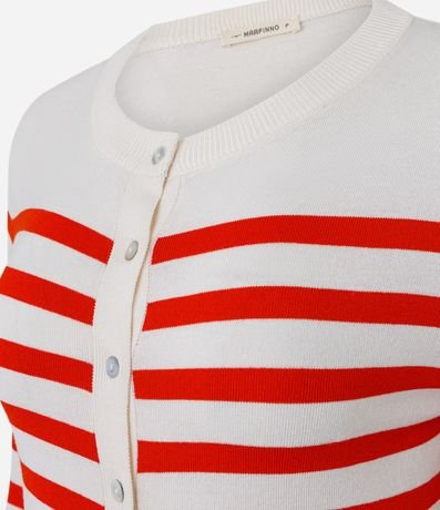 Cardigan en Punto con Estampado Rayado 6