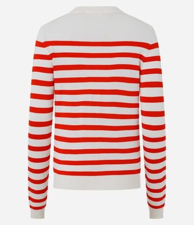 Cardigan en Punto con Estampado Rayado 7