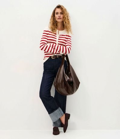 Cardigan en Punto con Estampado Rayado 2