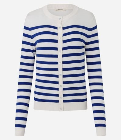 Cardigan en Punto con Estampado Rayado 6