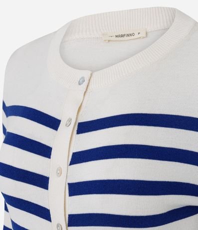 Cardigan en Punto con Estampado Rayado 7