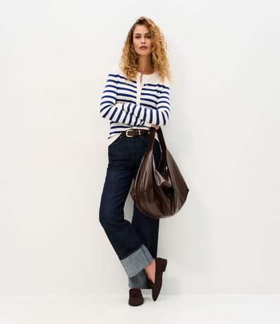 Cardigan en Punto con Estampado Rayado 2