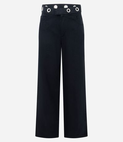 Pantalón Wide en Jeans con Cintura Mediana y Ojale en la Cintura 5