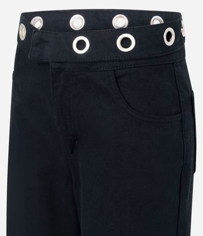 Pantalón Wide en Jeans con Cintura Mediana y Ojale en la Cintura 6
