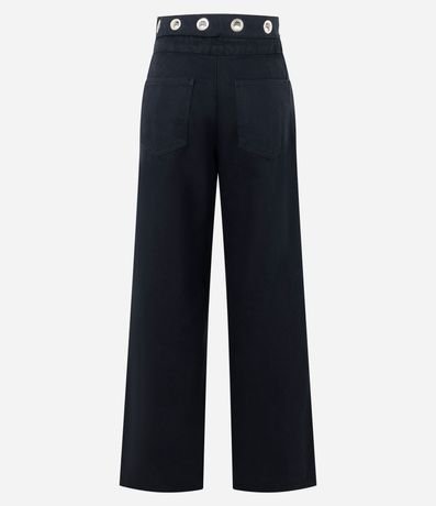 Pantalón Wide en Jeans con Cintura Mediana y Ojale en la Cintura 7
