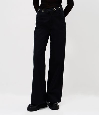 Pantalón Wide en Jeans con Cintura Mediana y Ojale en la Cintura 2
