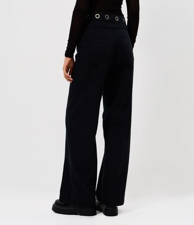 Pantalón Wide en Jeans con Cintura Mediana y Ojale en la Cintura 4