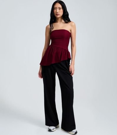 Blusa Peplum en Bengalina con Bajo Asimétrico 2