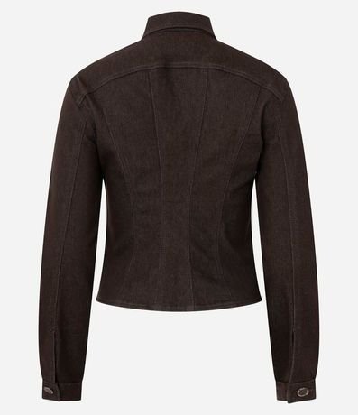 Campera Acinturada en Sarga con Recortes Estructurados 2