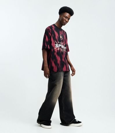 Remera Oversized en Algodón con Estampa Tribal "Speed" 2