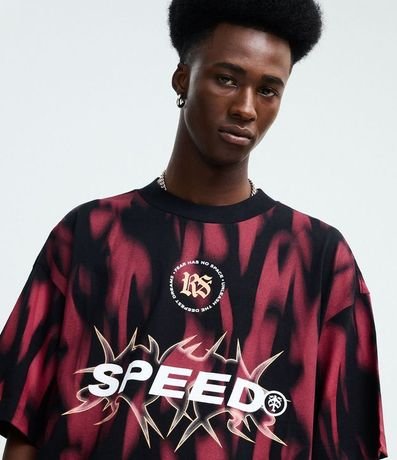 Remera Oversized en Algodón con Estampa Tribal "Speed" 4