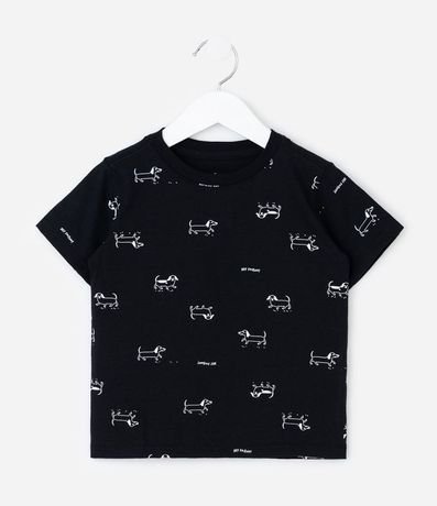 Remera Infantil con Estampado Perro Salchicha- Talle 1 a 4 años