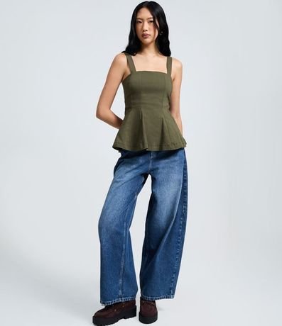Blusa Peplum en Bengalina con Bretel Ancho 2