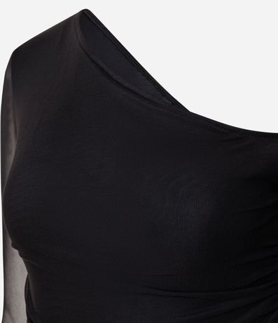 Blusa Asimétrica en Tule con Encaje 2