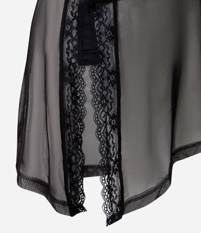 Blusa Asimétrica en Tule con Encaje 3