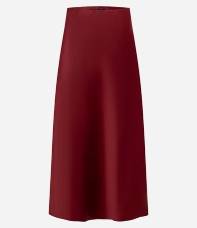 Pollera Midi Satinada Lisa Evasê 5