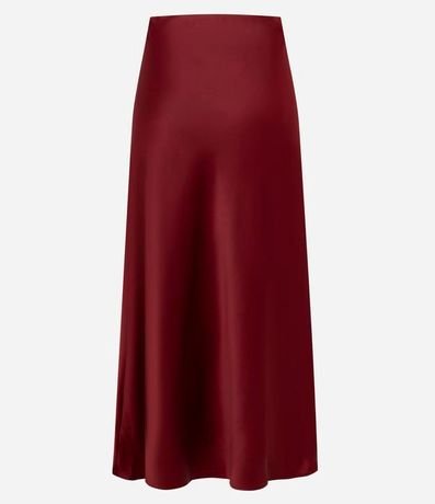 Pollera Midi Satinada Lisa Evasê 6