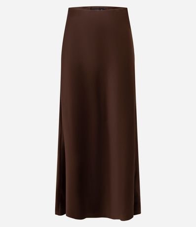 Pollera Midi Satinada Lisa Evasê 5