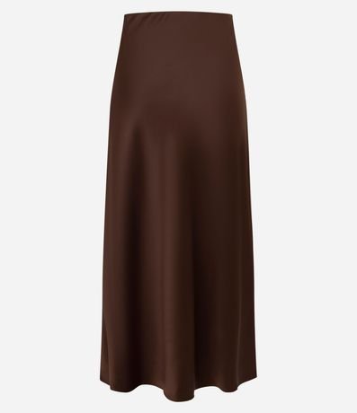 Pollera Midi Satinada Lisa Evasê 6