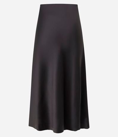 Pollera Midi Satinada Lisa Evasê 2