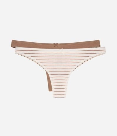 Kit 02 Bombachas Bikini Hilo Doble en Algodón