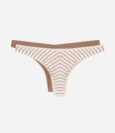 Kit 02 Bombachas Bikini Hilo Doble en Algodón 2