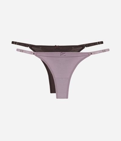 Kit 2 Bombachas Colaless Hilo Doble en Algodón