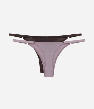 Kit 2 Bombachas Colaless Hilo Doble en Algodón 2