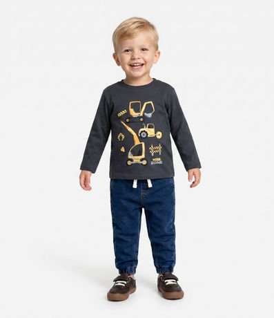 Remera Infantil Manga Larga con Estampa de Tractores – Talle 1 a 5/6 años