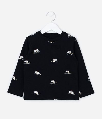 Remera Infantil con Estampa de Carritos de Polícia – Talle 1 a 6 años 2