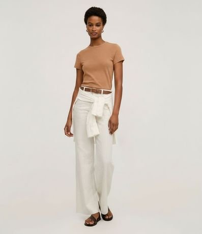 Blusa Slim Básica en Algodón Peruano con Cuello Redondo