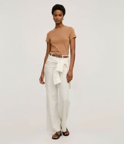 Blusa Slim Básica en Algodón Peruano con Cuello Redondo