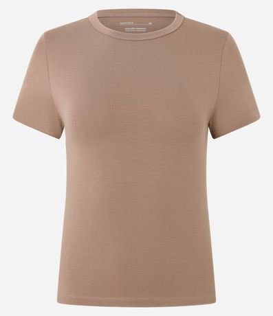 Blusa Slim Básica en Algodón Peruano con Cuello Redondo