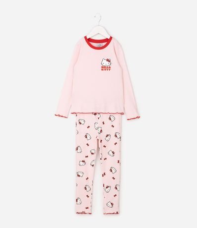 Pijama Infantil Hello Kitty en Rib Acanalada – Talle 5 a 14 años 2