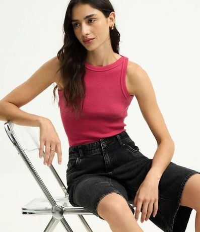 Blusa Musculosa Acanalada en Rib de Algodón 4