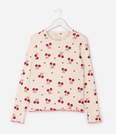 Pijama Infantil Rib Estampa Cereza - Talle 5 a 16 años 3