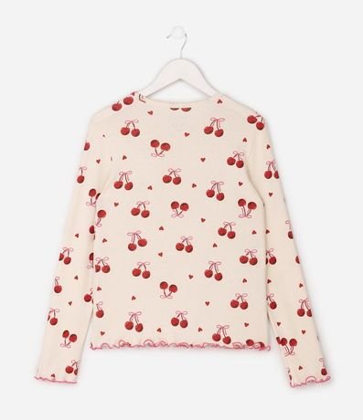 Pijama Infantil Rib Estampa Cereza - Talle 5 a 16 años 4