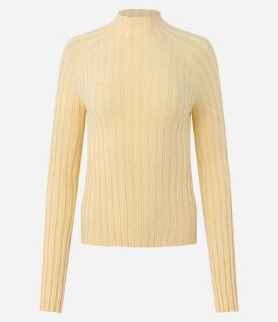 Blusa en Punto con Cuello Alto y Manga Larga 3
