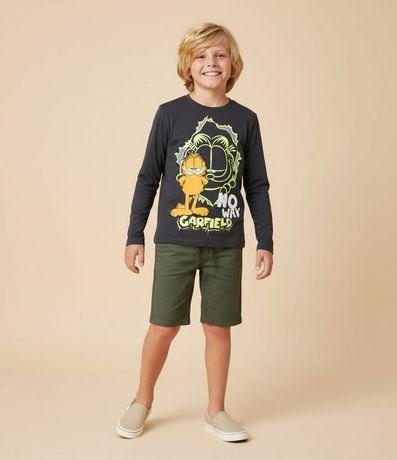 Remera Infantil con Estampa de Garfield Neón – Talle 5 a 14 años