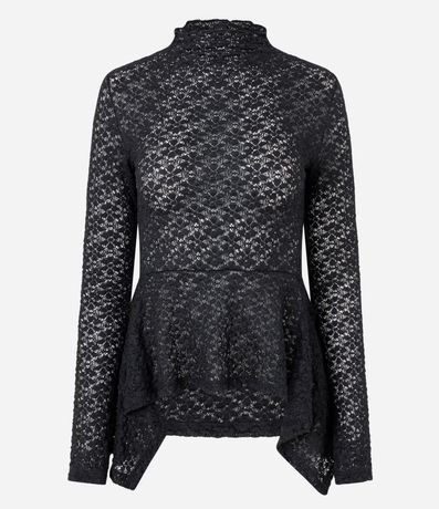 Blusa Peplum en Encaje Floral 5