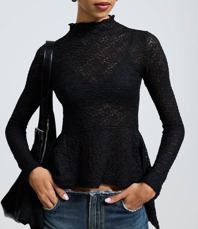 Blusa Peplum en Encaje Floral 3
