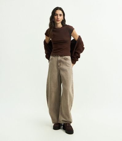 Blusa Básica en Rib con Hombro Caído 2