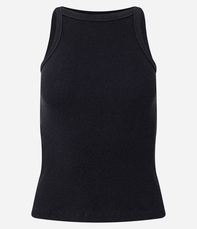 Blusa Musculosa Acanalada en Rib de Algodón 2