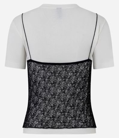 Remera en Algodón con Encaje Sobrepuesto 3